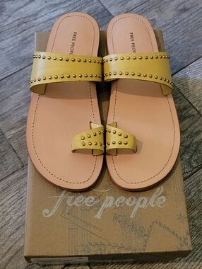 Free People Amelie Tiny Stud Sandals Sun Butter Leather Boho Beach Stylish NIB